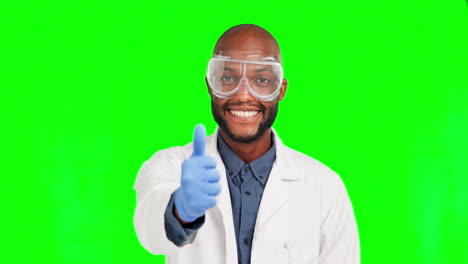 scientist thumbs up, science