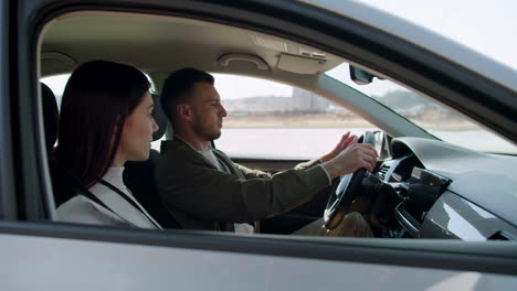 man learning how to drive