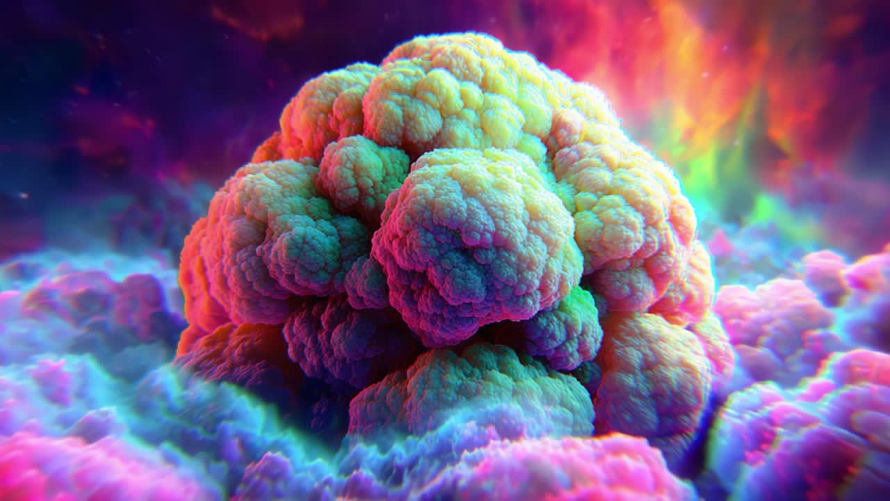Vibrant Cosmic Cloud Formation with Colorful Swirls and Ethereal Patterns Illuminating the Vastness of Space, Capturing a Unique Astral Phenomenon