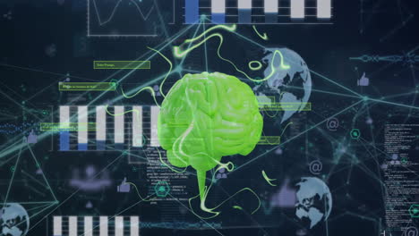 animación del cerebro humano y procesamiento de datos
