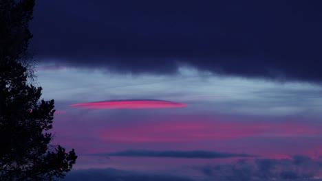 Colorfull-clouds-during-a-winter-sunset-in-Idre-Fjäll,-Sweden