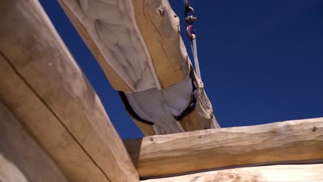 log cabin construction - roof framing and insulation