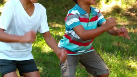 kids having fun in park on a sunny day