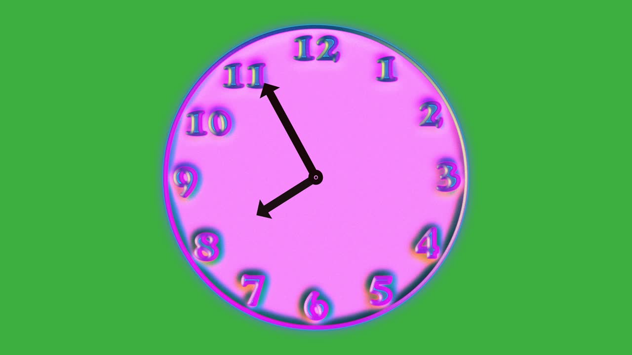 Running time on wall clock with green screen in background
