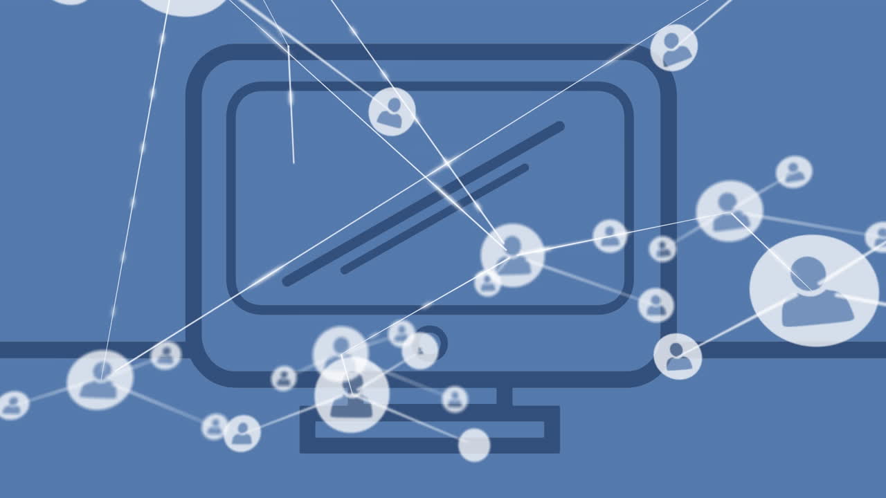 컴퓨터를 통해 미디어 아이콘의 애니메이션