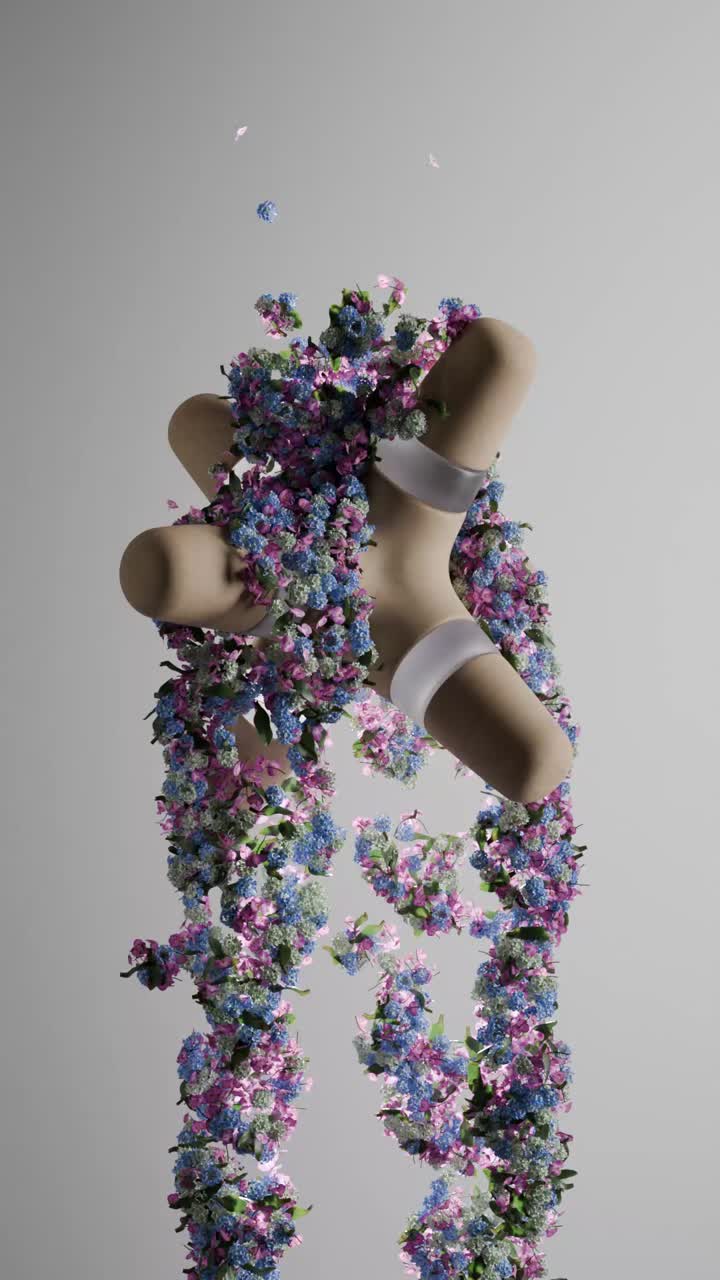 추상적인 꽃 조각