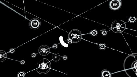animación de la red de conexiones sobre fondo negro