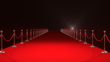 red carpet with spotlights against black background