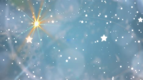 animation of stars falling over blue background