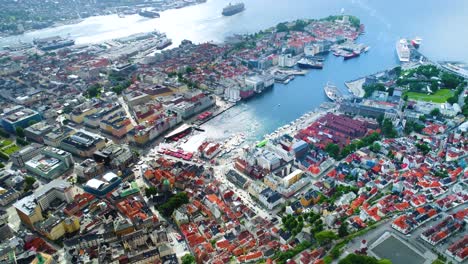 Bergen-Es-Una-Ciudad-Y-Municipio-De-Hordaland,-En-La-Costa-Oeste-De-Noruega.-Bergen-Es-La-Segunda-Ciudad-Más-Grande-De-Noruega.