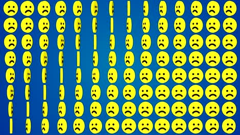 sonrisa triste emoción fondo azul sonrisas giratorias