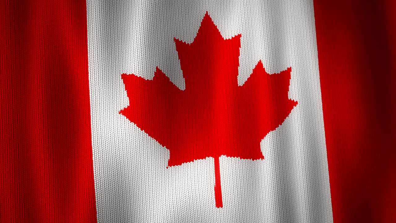 la bandera de punto de canadá.