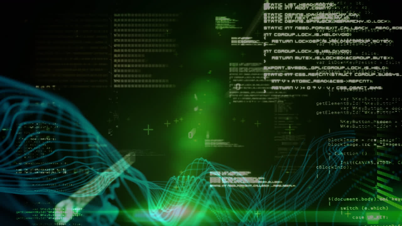 animación del procesamiento de datos a través de codificación binaria