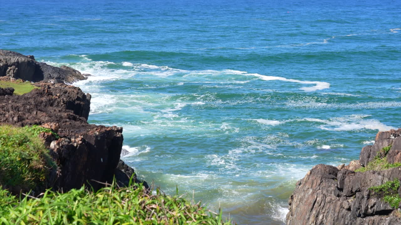 Looking down on the ocean from the Bonville Head Lookout, Sawtell, Australia