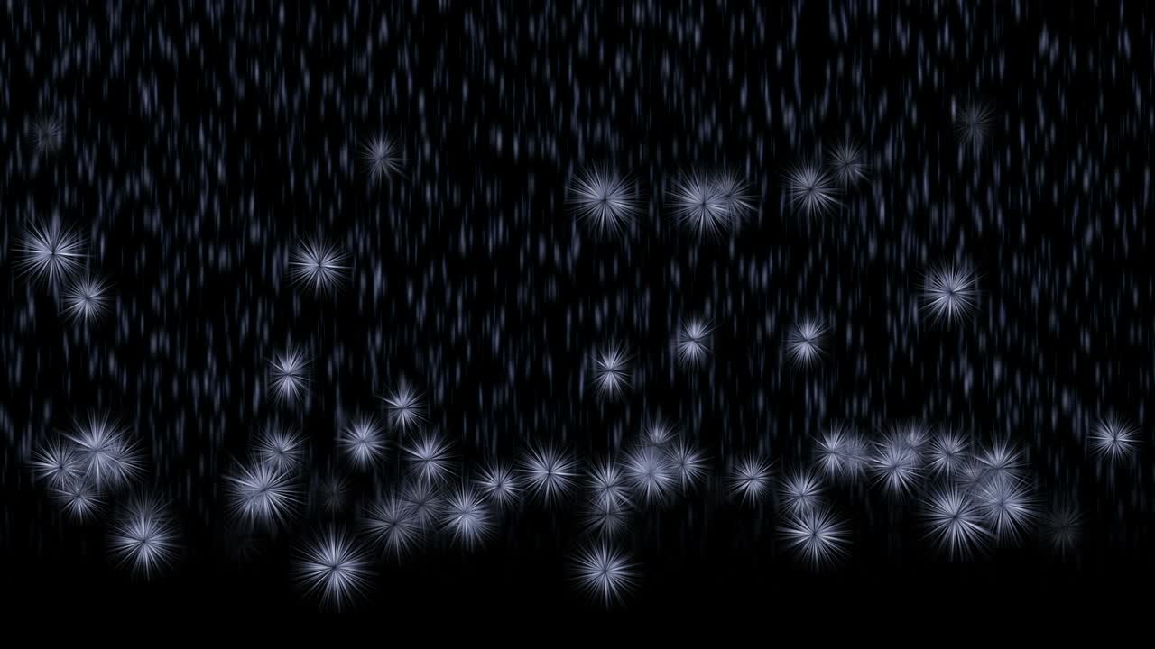 Electric balls. Rain of objects that fall and bounce off the ground. Animation of an abstract phenomenon.