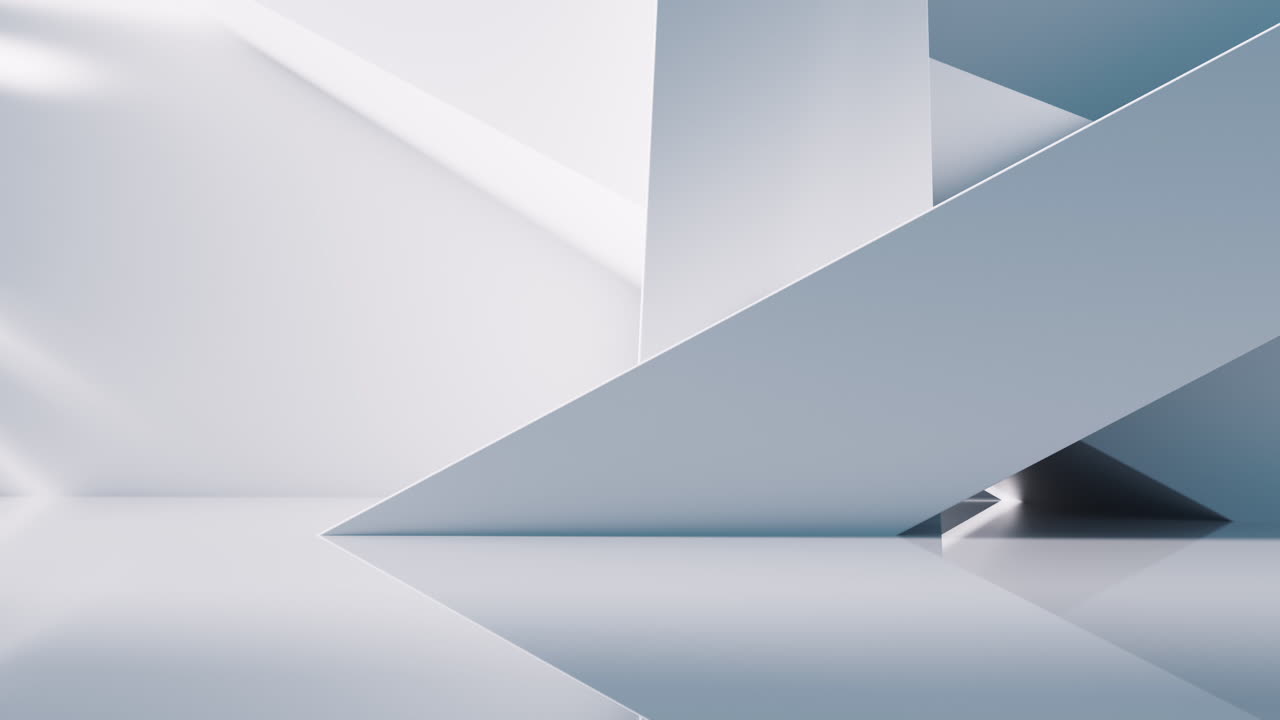 3d 렌더링의 기하학적 구조를 가진 빈 건물 구조