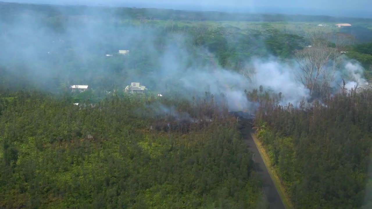 2018년 하와이 빅아일랜드 파호아 인근 킬라우에아 화산 폭발의 조감도 2