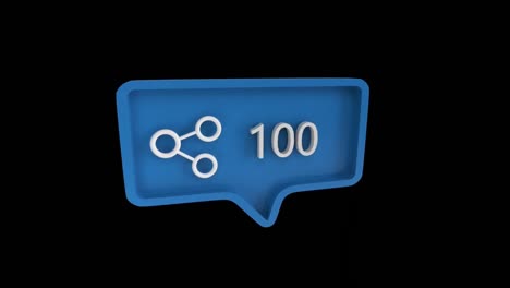 icono de conexión con el aumento de la cuenta en las redes sociales