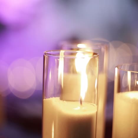 candle lights at an event reception