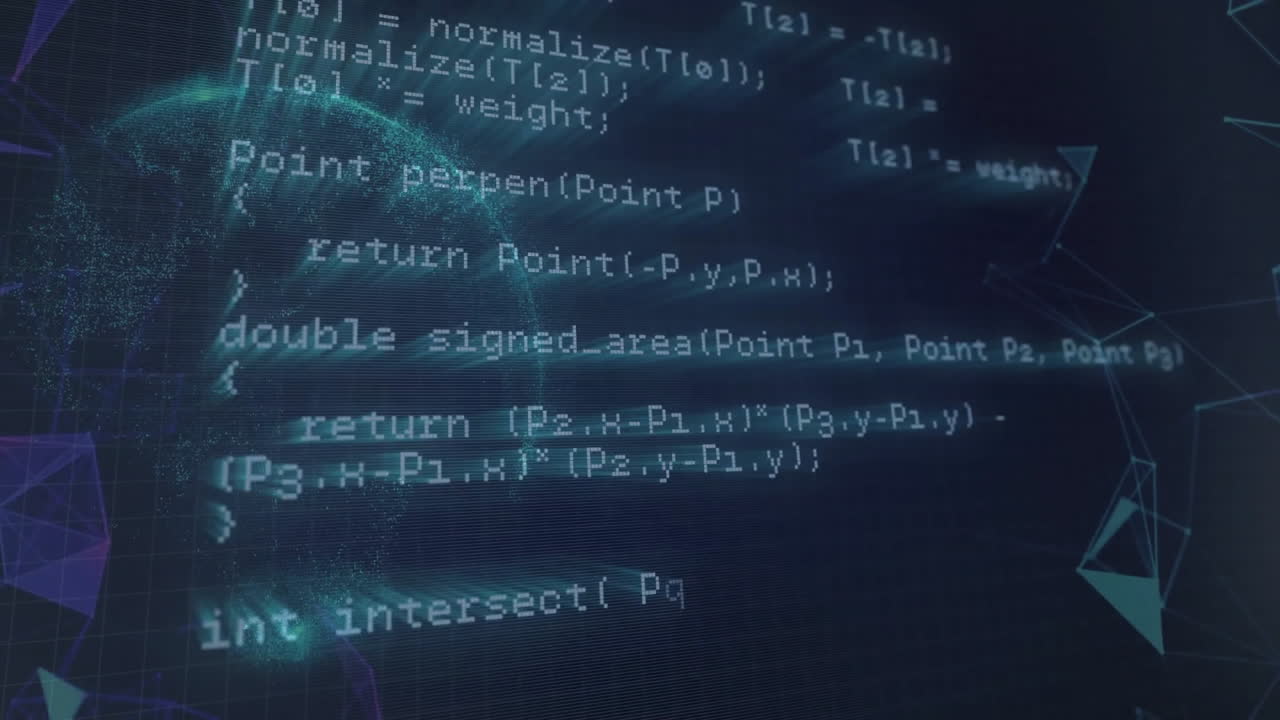 Animation of data processing and globes