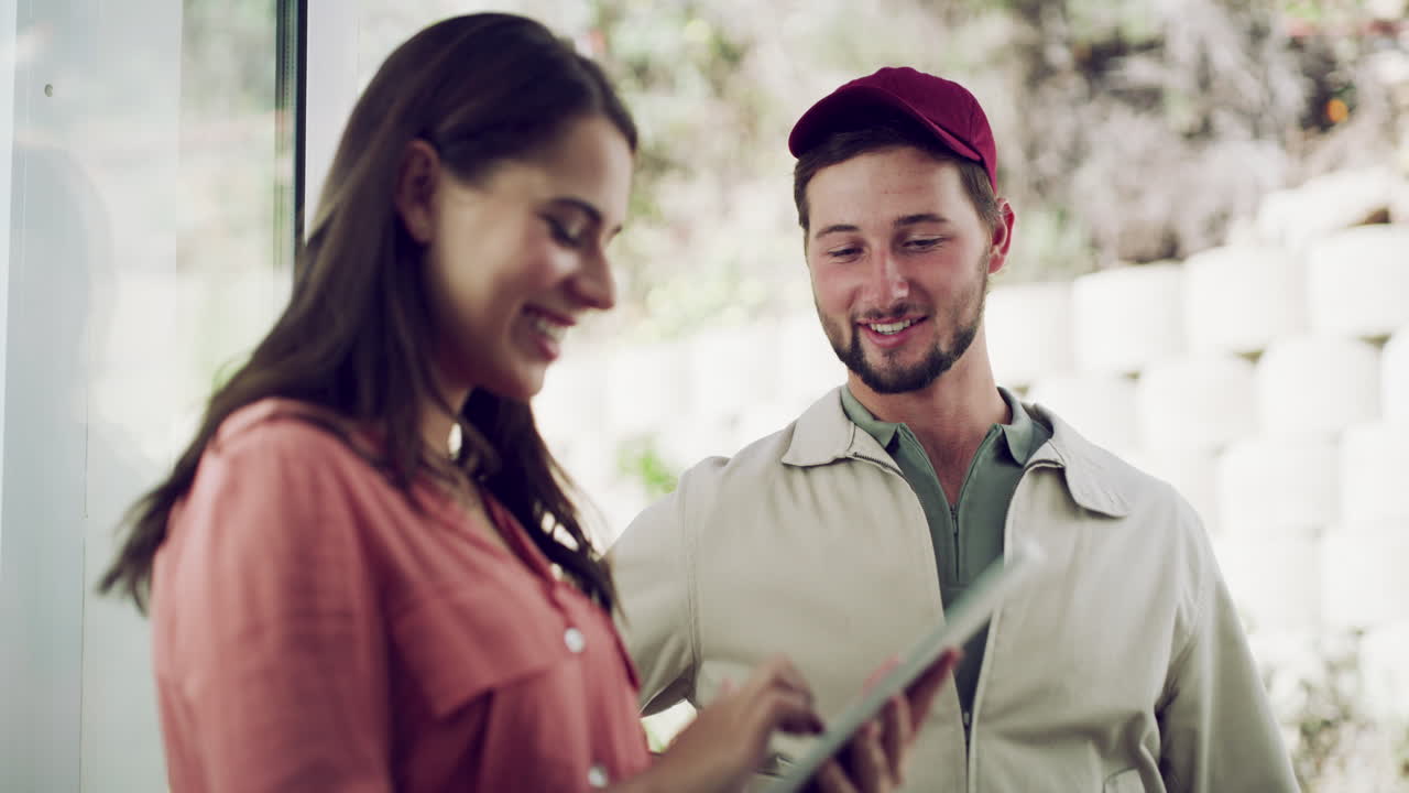 interacción entre la persona de entrega y el cliente