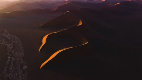 beautiful shapes of sand dunes in the namib desert