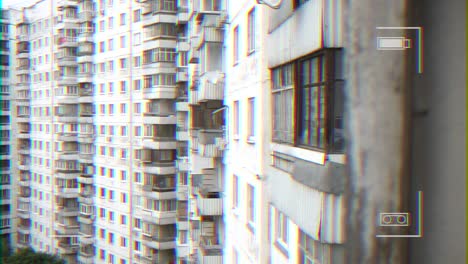 distorted view of apartment buildings