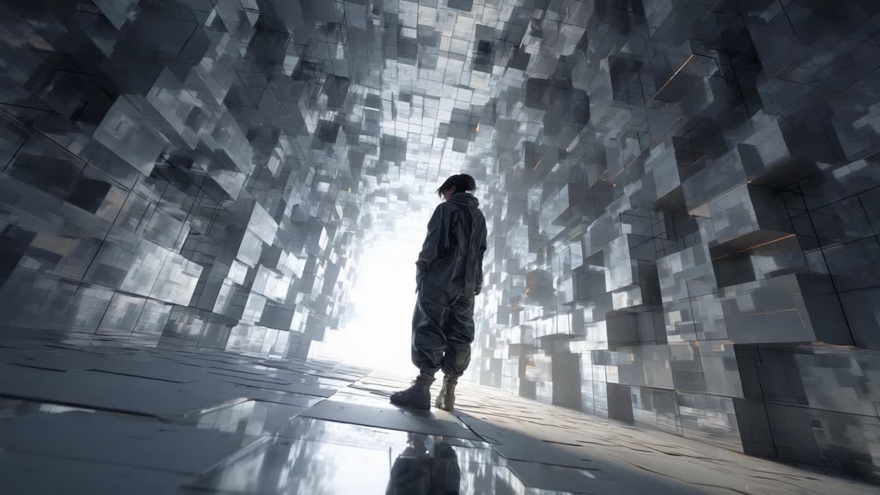 Futuristic Tunnel with Person