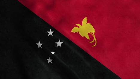 the national flag of papua new guinea flutters in the wind. 4k