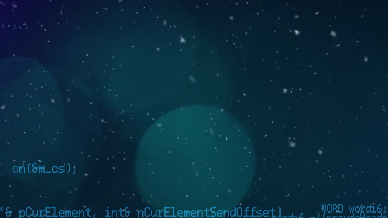 Animation of glowing lights processing and dark background