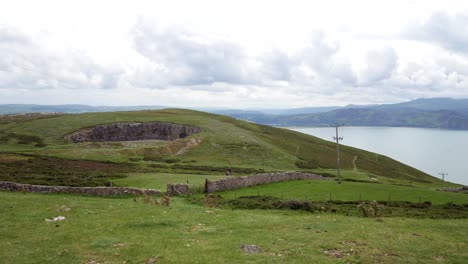 Lush-green-idyllic-Llandudno-mountain-coastline-rolling-hills-scenic-tourist-landscape