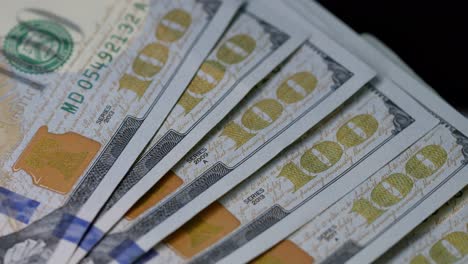 macro muchos billetes de 100 dólares estadounidenses dinero en efectivo billetes de banco rotación, cien usd, finanzas, inversión
