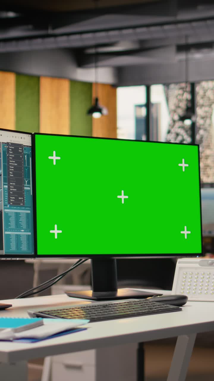Green screen mockup computer used for smart electric grid development