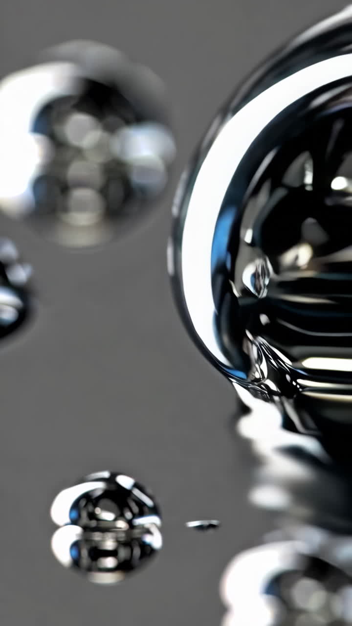 Abstract Liquid Metal Droplets with Reflections