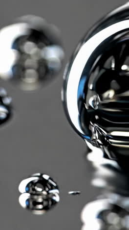 abstract liquid metal droplets with reflections