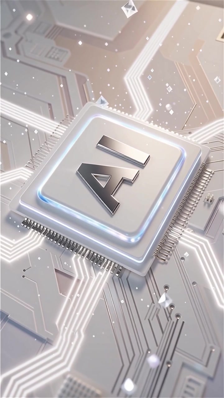 Futuristic AI Chip Motherboard Technology Background