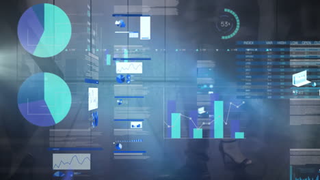 animation of data processing in grey background