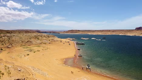 aerial view of scenic beach on a sunny summer day - drone shot