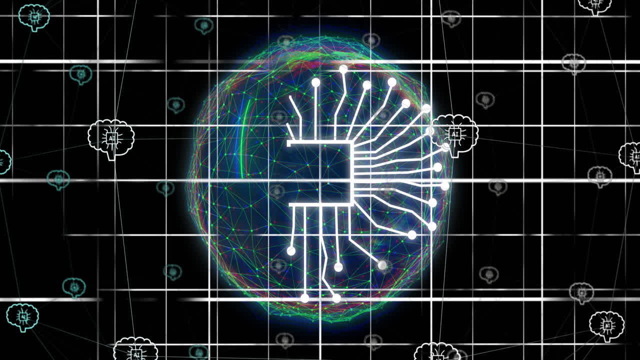 animación de un chat y procesamiento de datos en el mundo y la cuadrícula