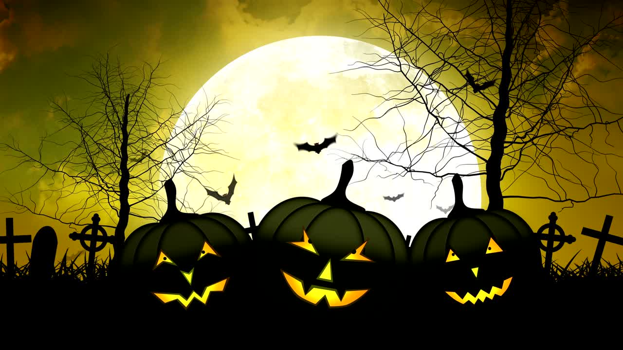 calabazas de halloween con luna