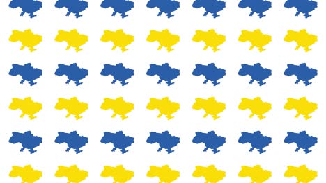 yellow and blue ukraine country map animated pattern on a white background. simple politic motion graphic seamless loop background