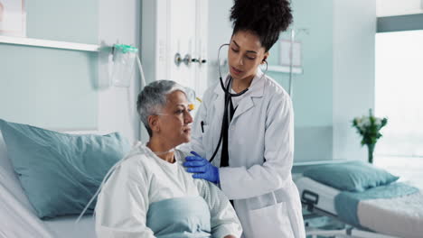 krankenhaus, arzt und patient atmen