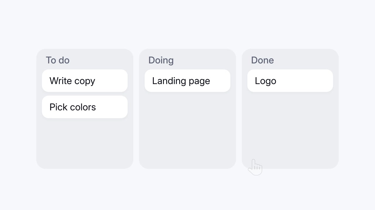 Digital Kanban Board Task Management Interface Animation