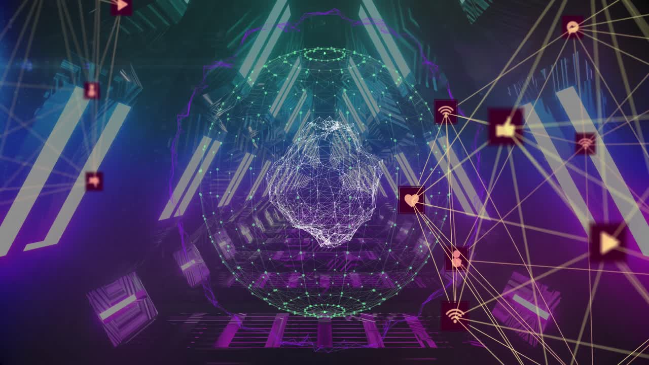 빛나는 터널에 대한 연결 네트워크의 지구