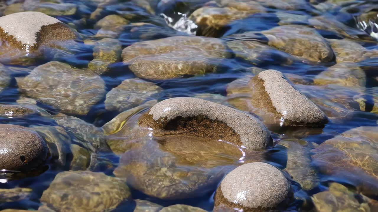 Clear River Water Over Rocks