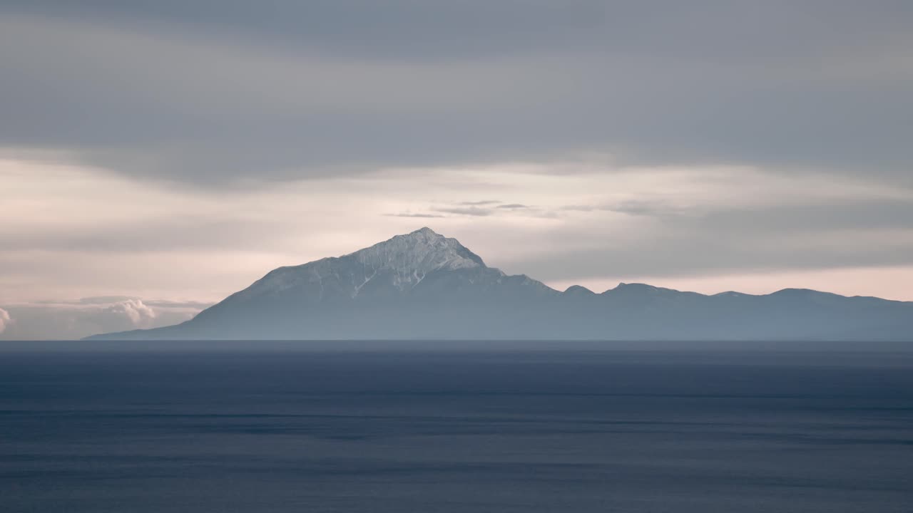 Mount Athos, Agion Oros Landscape Panorama Animation, Chalkidiki Greece