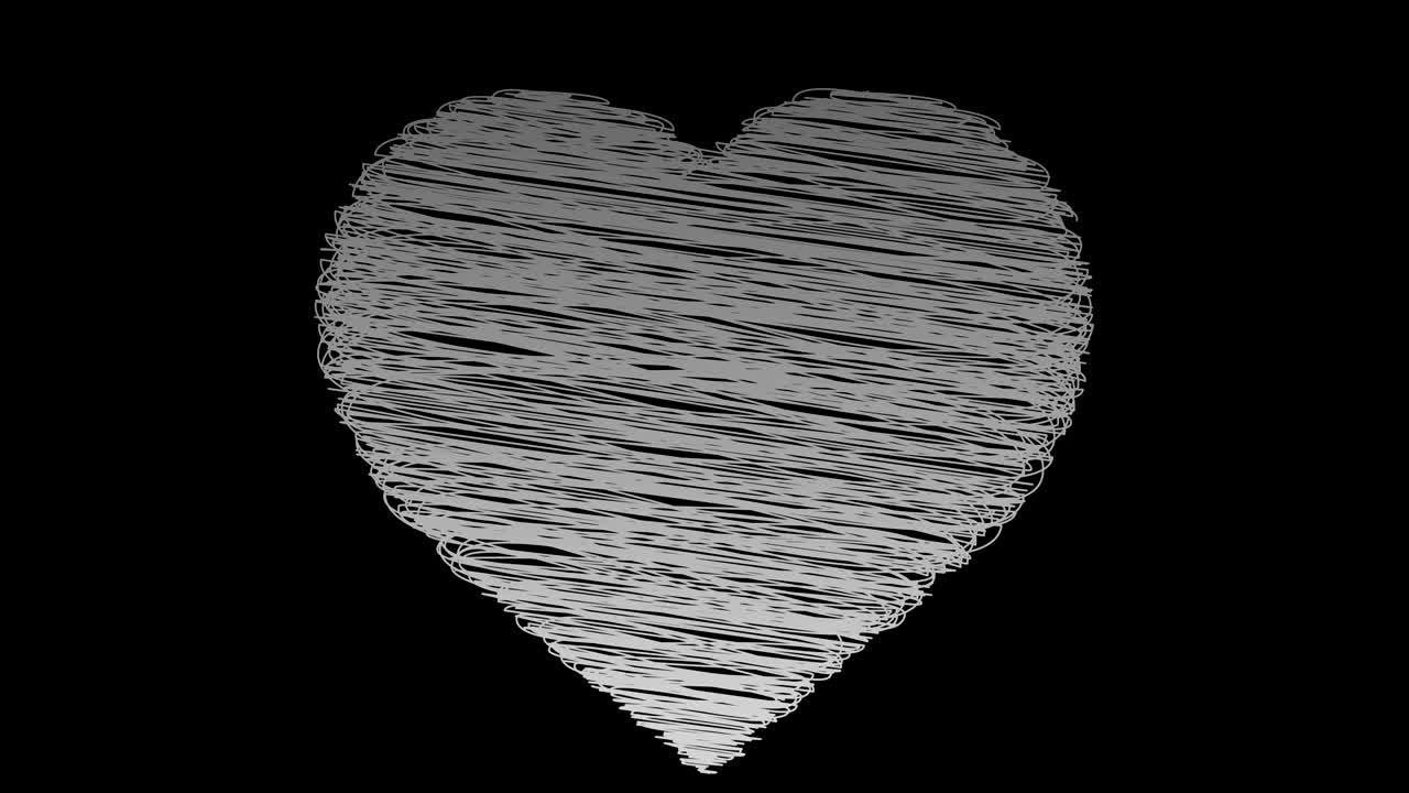 el corazón está siendo dibujado sketchbook estilo garabateo animación gris