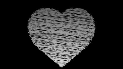 love heart being drawn sketchbook scribble style animation grey