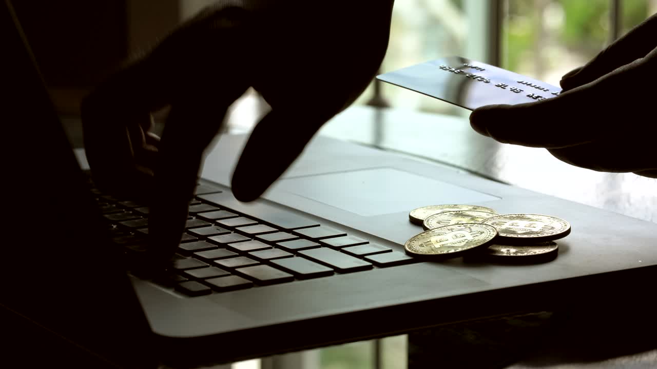 온라인 상점에서 비즈니스 상점 쇼핑을위한 비트 코인 전자 화폐 및 신용 카드.