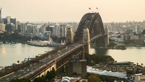 night to day sunrise at sydney city skyline.